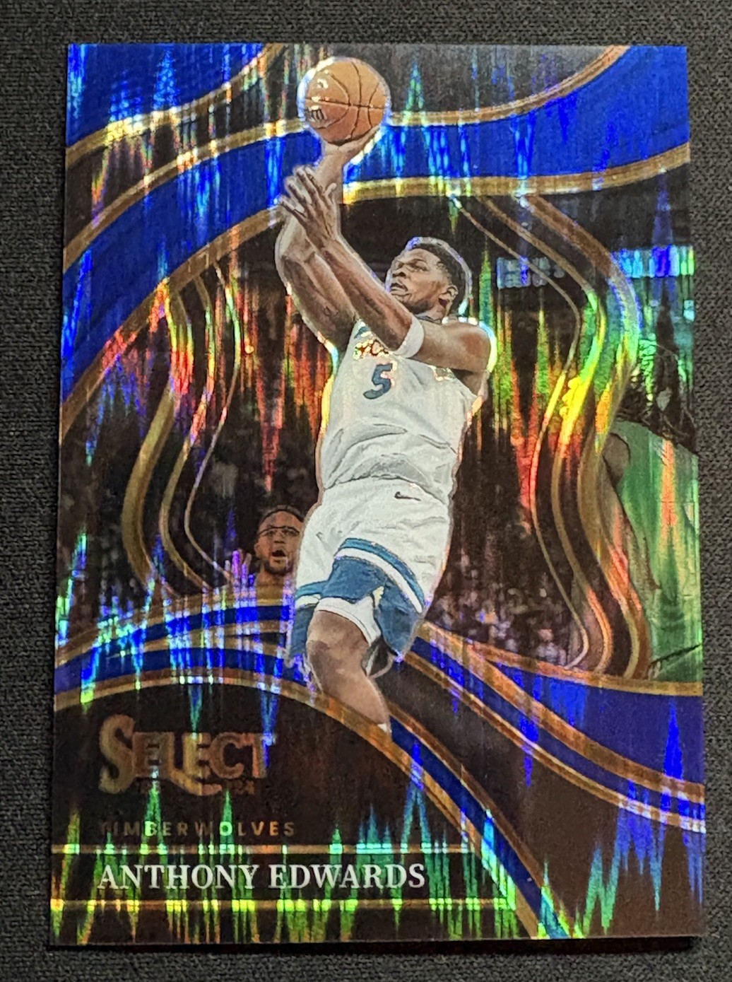 2023-24 Panini Select Courtside Blue Tectonic Prizm 98/99 Anthony Edwards #237