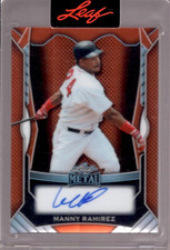 MANNY RAMIREZ 2025 Leaf Metal #MA-MR1 Orange Prismatic Autograph Auto #6/8