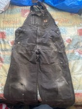 Carhartt R06-DKB Brown Overalls Double Knee Workwear Pants Size 38x30