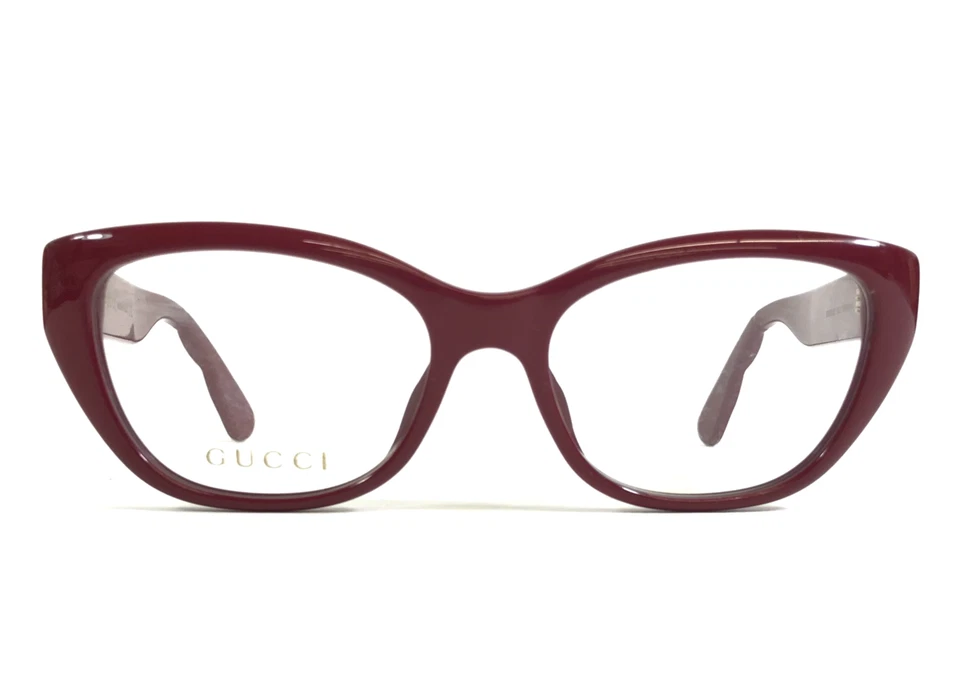 Monturas para gafas Gucci GG0813O 003 Borgoña brillante ojo de gato borde completo 52-17-145 Foto 2 de 4