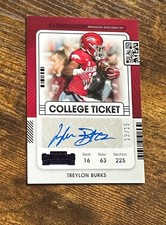 2022 Panini Chronicles DP College Ticket Auto Purple Treylon Burks /15 #X8971