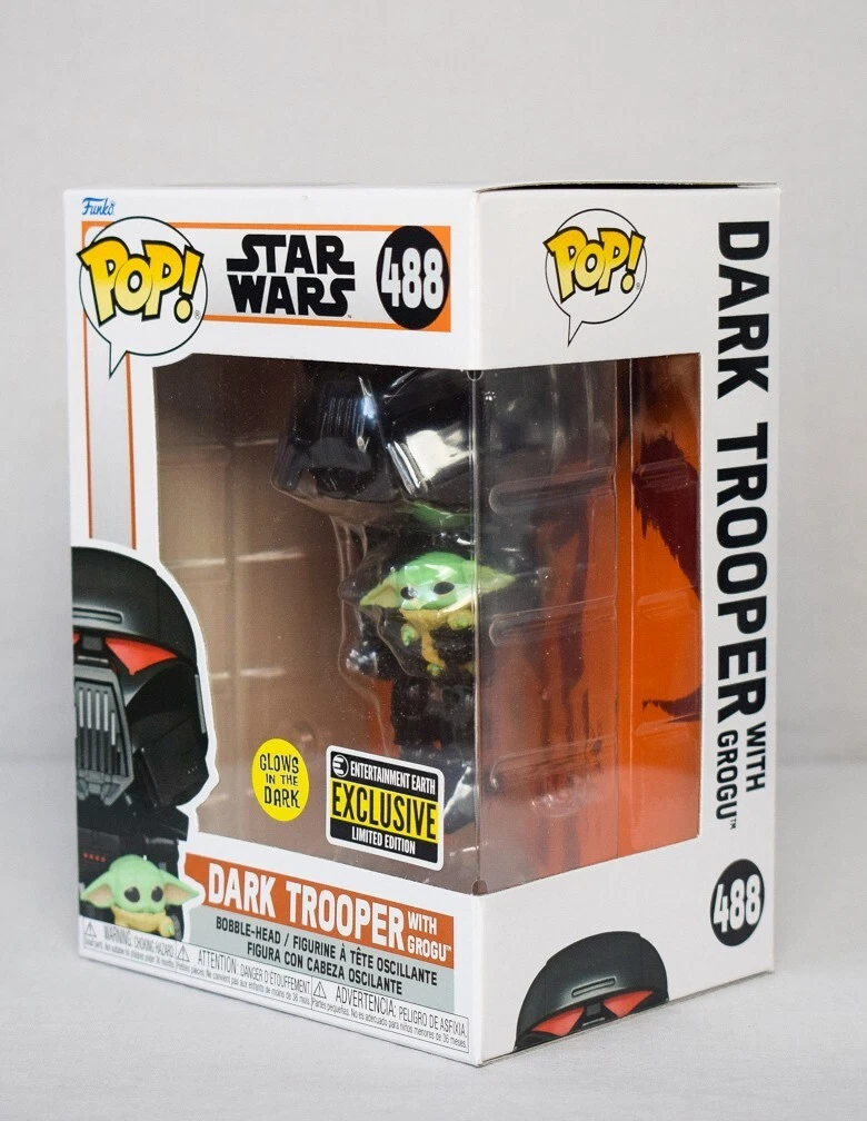 Funko POP Star Wars: The Mandalorian Dark Trooper with Grogu EE