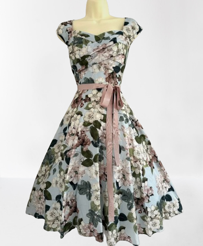 Phase Eight Damenkleid blau grün Blumenmuster Fit & Flare Party Anlass Größe 14