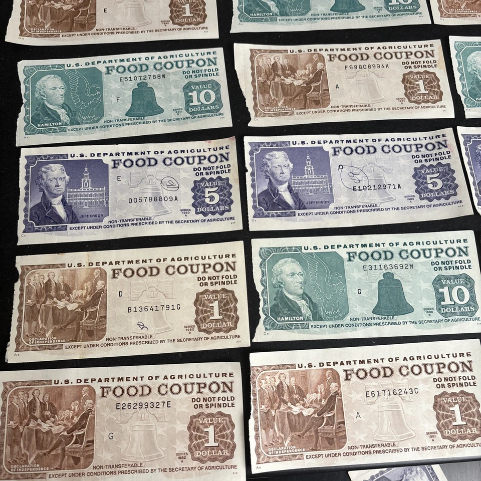 3 Vintage USDA Food Coupons/Stamp Rare Cancelled Currency Circulated $1 $5 $10 ! - Image 3 of 4