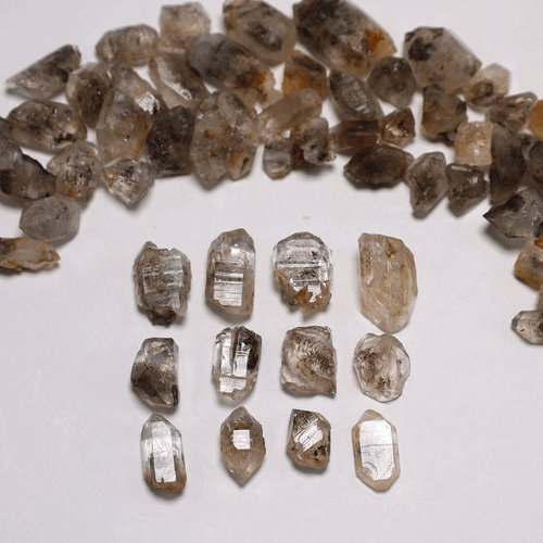 Venta al por mayor 60 piezas Natural Herkimer Diamante Cuarzo Cristal Mineral Crudo Puntos Reiki - Imagen 7 de 12