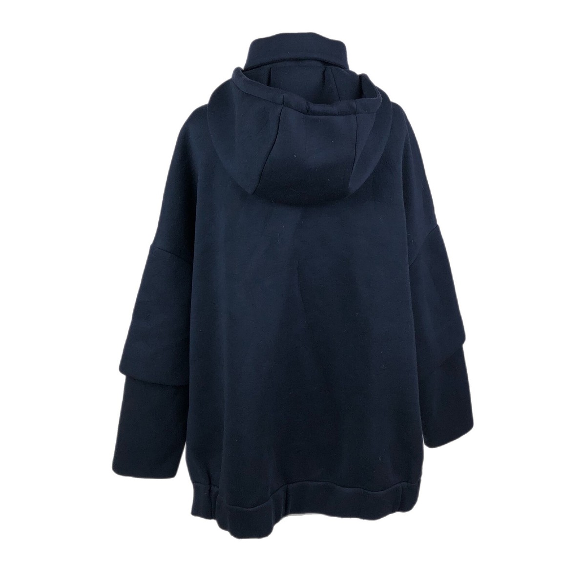 Cos Jacket Womens Small Navy Scuba Detachable Hoodie Oversized