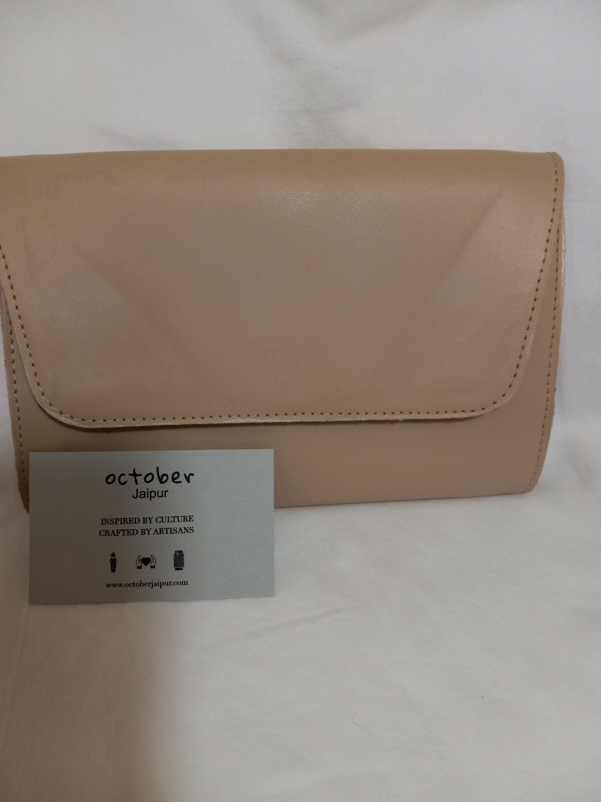 Vegan Leather Clutch for Women Handcrafted Artisan Design October Jaipur-image