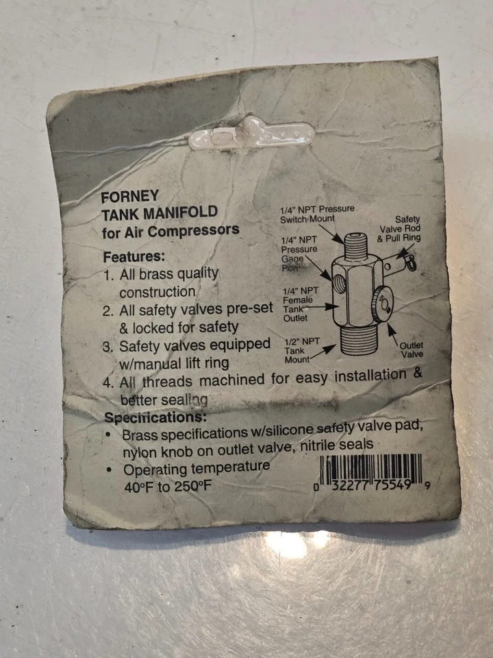 Colector de tanque Forney para compresores de aire 75549 | 032277755499 | Montaje de tanque de 1/2" Foto 3 de 4