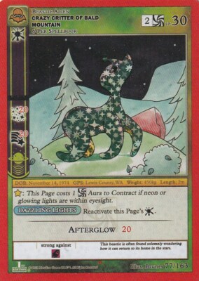 METAZOO 1ST EDITION - CRAZY CRITTER OF BALD MOUNTAIN - REVERSE