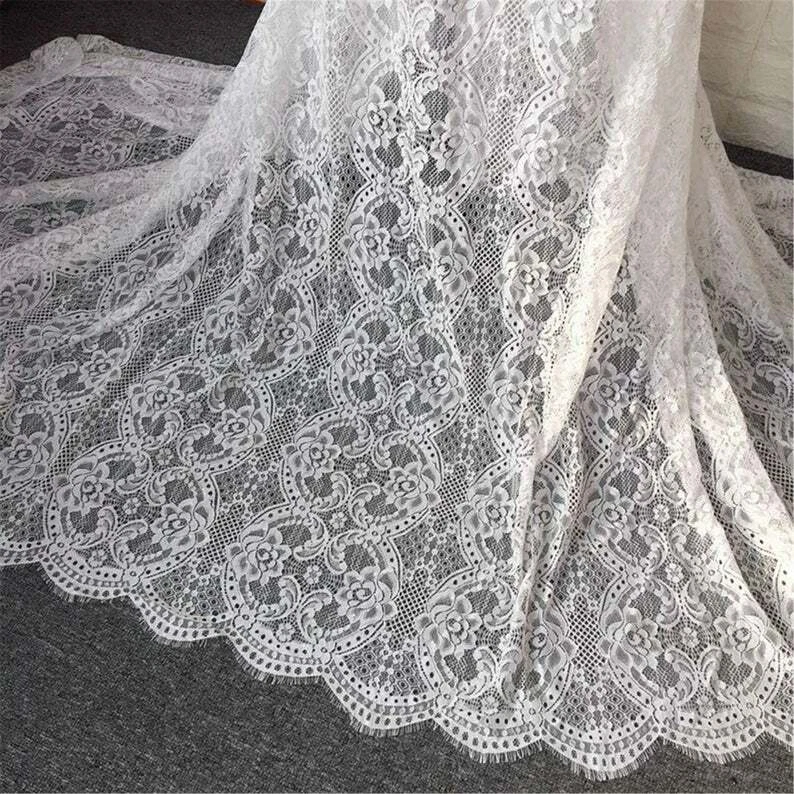 Vintage bridal lace deals fabric