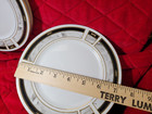 4 Majesty Bellvue Sango China Bread Plates Black White 7 1/2" Gold trim  8424 — photo 3