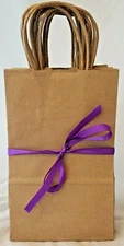 15 Kraft Paper Bags ~5"x3"x8"~ Gift Bags with Handles Craft Recyclable/ Reusable