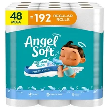 Angel Soft Toilet Paper 320 Sheets Mega Roll Pack of 48 Fresh Linen Scent