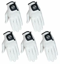 5- SG Men white golf gloves 100% Cabretta Leather premium quality Both hands,USA