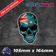Aussie Flag Skull Sticker Funny Laptop Car Window Bumper 4x4 Ute JDM Decal 4wd