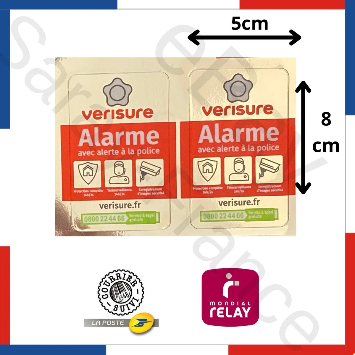 Pack De 2 Autocollants Verisure 2026 - Alarme Maison, Neufs, Promo