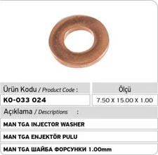 6 PCS X 51987010090 CR MAN Injector Washer