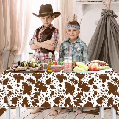 Cow Print Table Cloths 3-Pack - 54 X 72 Inch Farm Animal Theme Party Covers For Birthday, Picnic - View #7