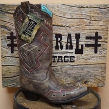 LADIES CORRAL VINTAGE COLLECTION COWGIRL WESTERN BOOTS  AZTEC DESIGN C2945 NIB