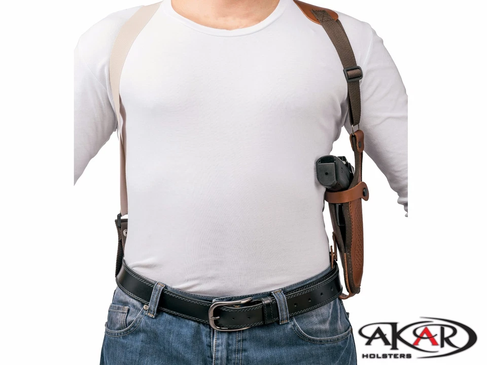 Vertical Shoulder Leather Holster for 1911 5" - 6" - Choose your Color & Hand - - Image 2 of 4