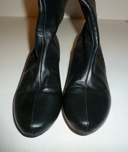 KENNETH COLE REACTION HI MARKS BLACK LEATHER BOOTS W SILVER STUDS - SIZE 7 1/2M - Picture 5 of 8