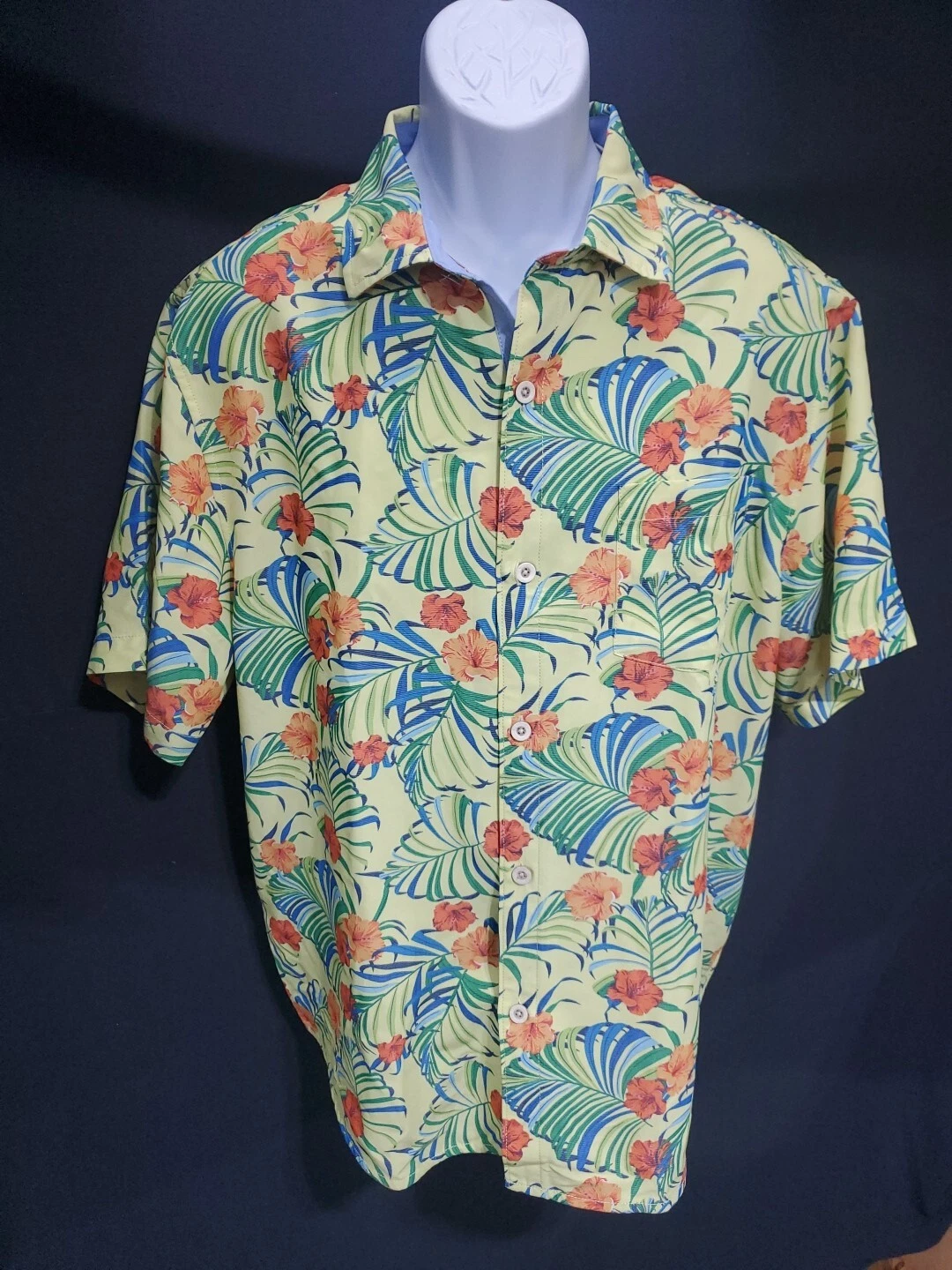 Tommy Bahama Coconut Point Tropical Colorful Floral Short Sleeve Shirt Large