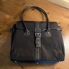 Targus Black Women's Laptop Bag Nylon with Leatherlike Detail-Silver Buckle