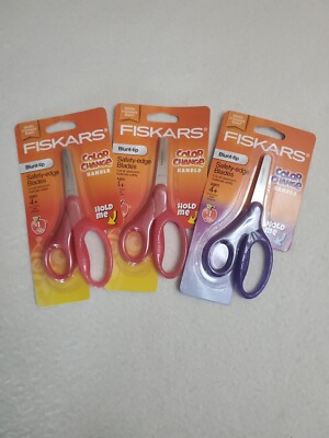 Fiskars Color Scissors Fiskars 3 Pck Color Changing Handle Scissors Blunt Tip Safety Edge 5 ...