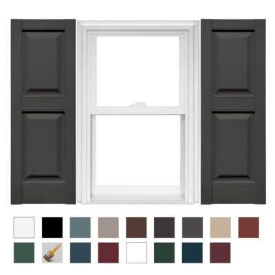 Mid America Raised Panel Vinyl Shutters 14.75in. Wide (1 Pair)