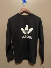 NEW Adidas Trefoil Black CrewNeck Sweatshirt, Women's Size S