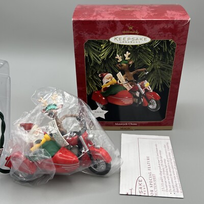 1997 Hallmark Keepsake - Motorcycle Chums - Lights & Magic Handcrafted Tested OB