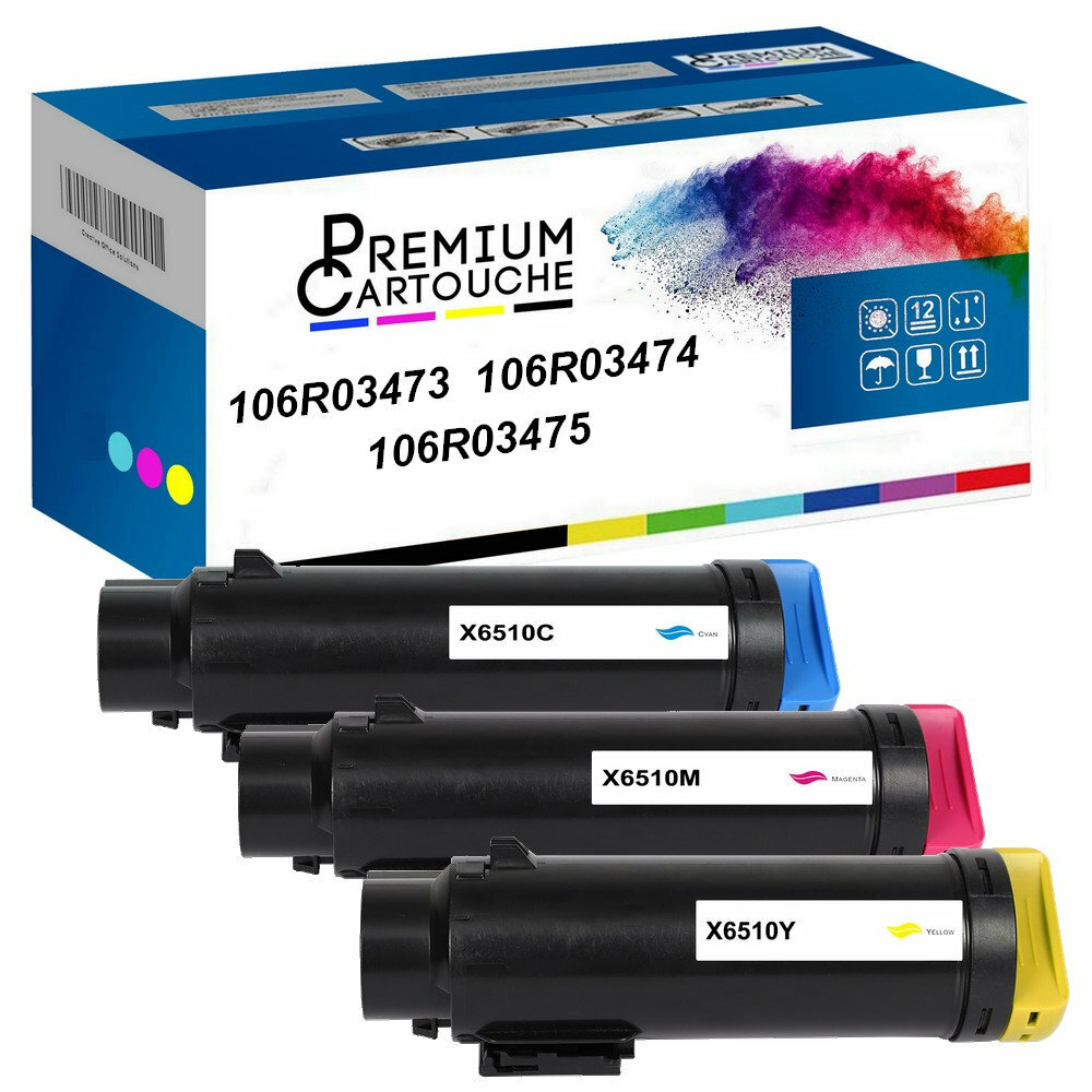 Toner 106R03473 pack 3 cartouches couleur 106R03474 idéales pour les rapports de télétravail