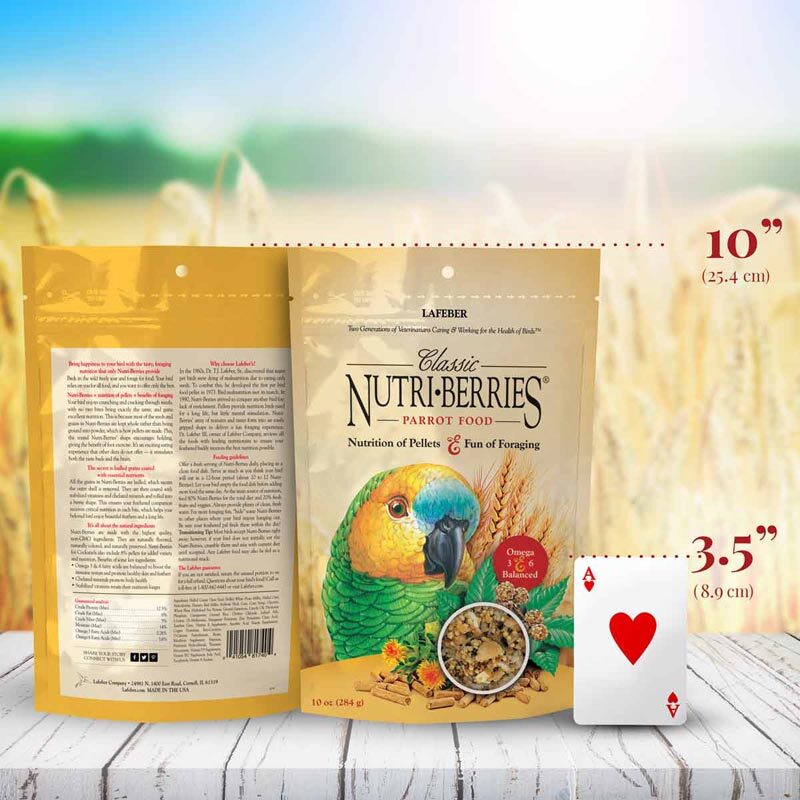 Lafeber Company Parrot Nutri-Berries, 10-oz Bird Treat, Bird Food, Parrot Treat