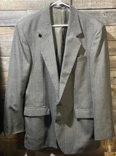 Haggar Gallery, Men  s 44L, Gray, Suit, Long Sleeve, Coat, Jacket,Blazer