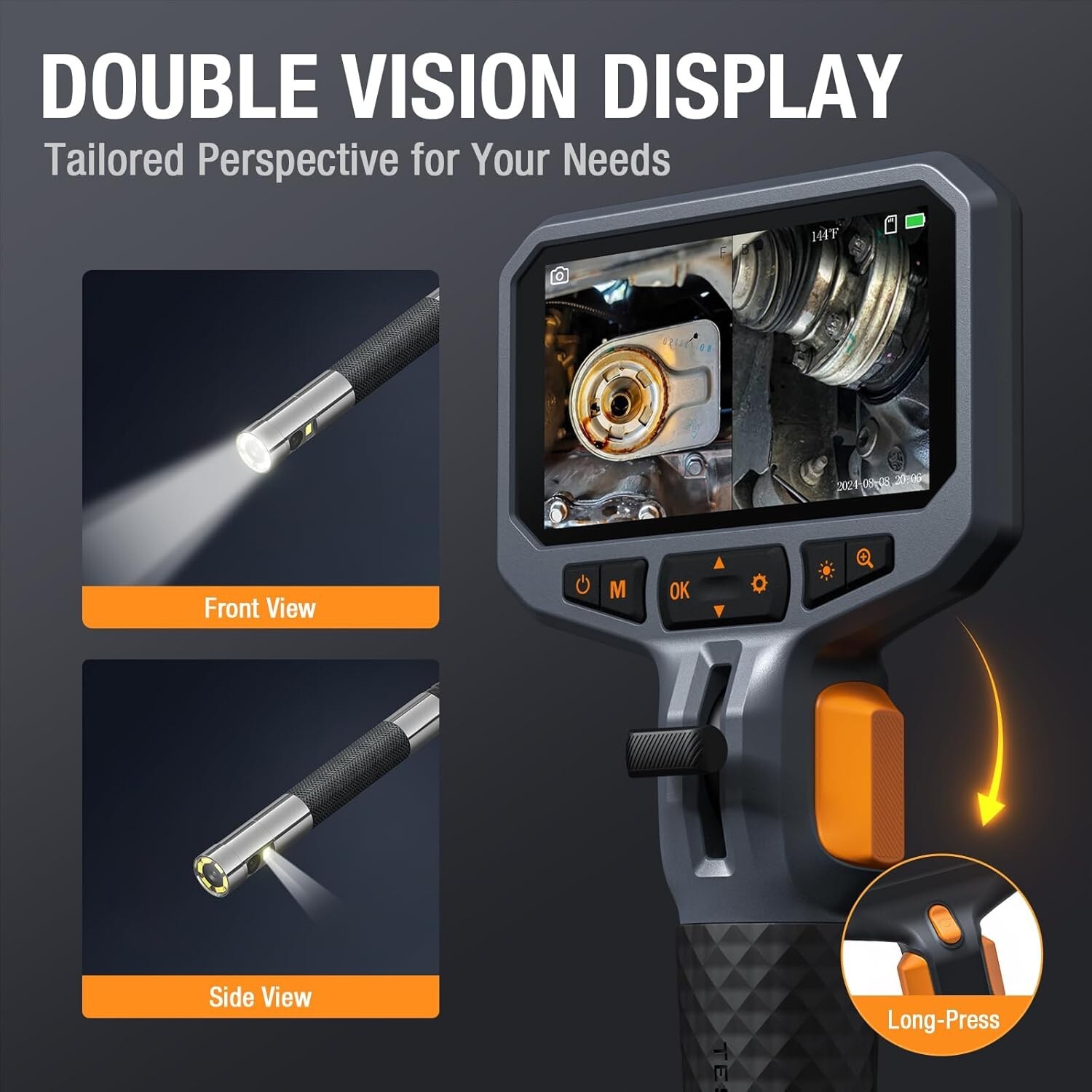 Two-Way Articulating Dual Lens Teslong Industrial Endoscope Inspection Camera