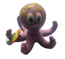 Nuby Purple Octopus Floating Interactive Bath Toy With 1 Ring