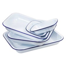 New Vintage - Falcon Enamel Oblong Pie Oven Dishes Roasters Serving Platters