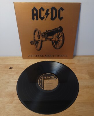 AC/DC For Those About To Rock 1981 Atlantic Records Robert Lidwid Gatefold LP