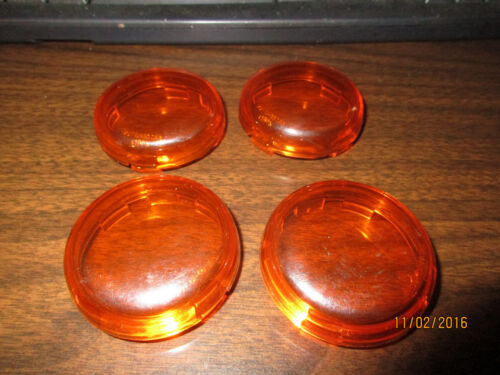 Amber Turn Signal Lens 4pack Duece Style snap in type For Bullet Style Turn Sig - Picture 1 of 4