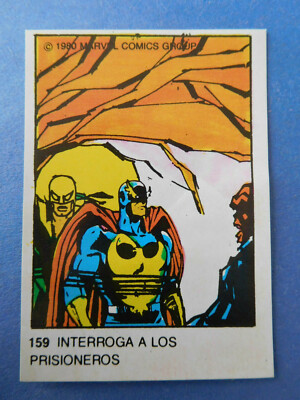 1980 Marvel Argentina Sticker Card 159 Nighthawk Iron Fist Red Skull pre 1990