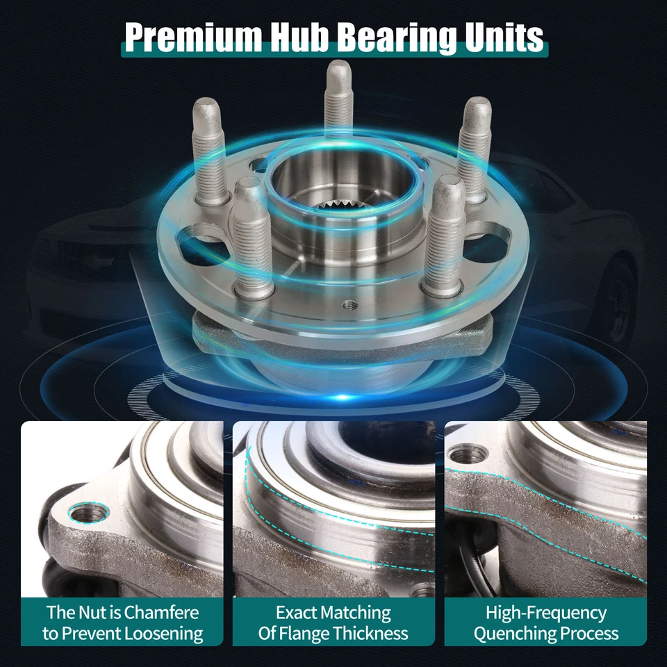 4x Cojinetes de cubo de rueda delanteros traseros para Chevrolet Equinox GMC Terrain 2010-2012 Foto 4 de 4