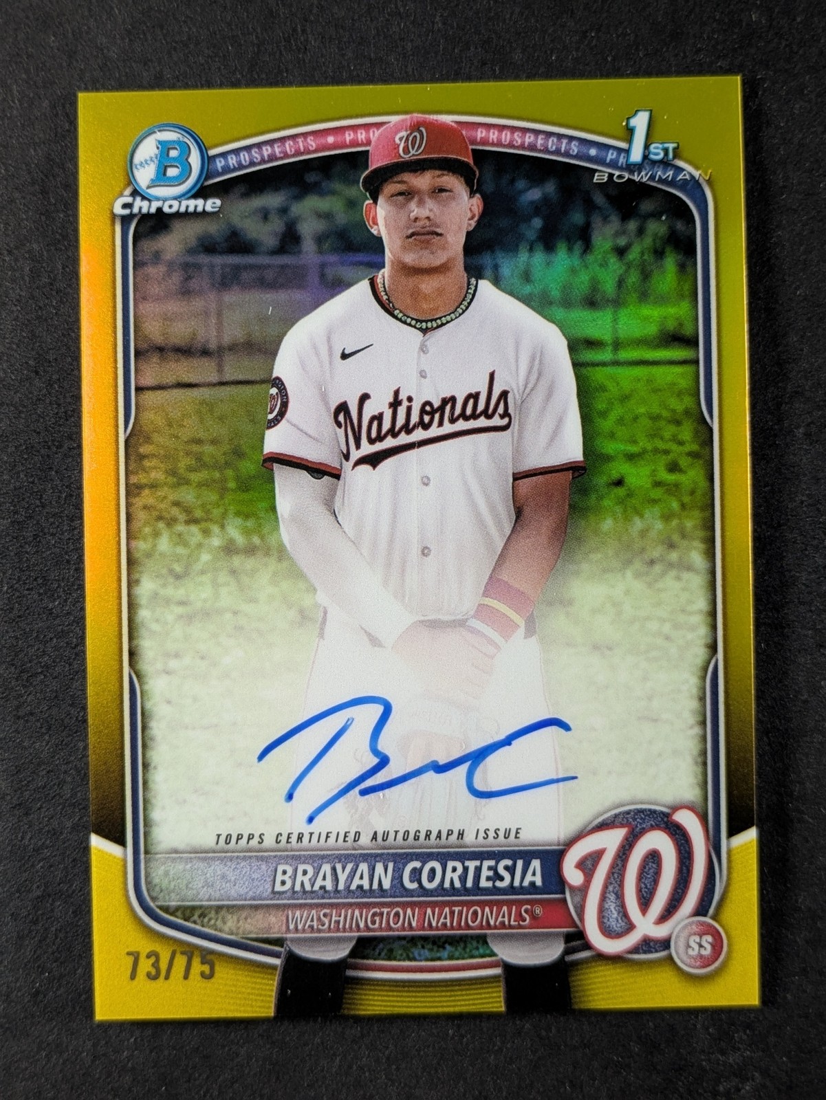 2025 Bowman Chrome BRAYAN CORTESIA 73/75 1st Bowman Auto Yellow Ref. #CPA-BC