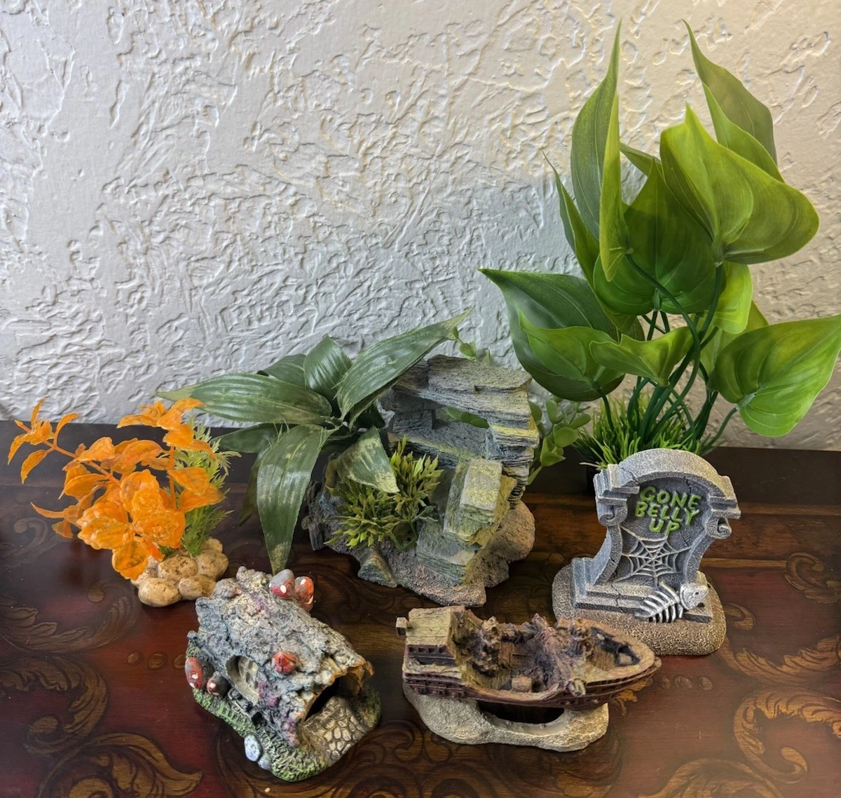 Fish Tank Accessories Aquarium Decorations Plants Set Of 6
Opens in a new window or tab
