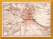 Kleve +126 Jahre alter Stadtplan+ Cleve, Freudenberg, Schie&szlig;st&auml;nde