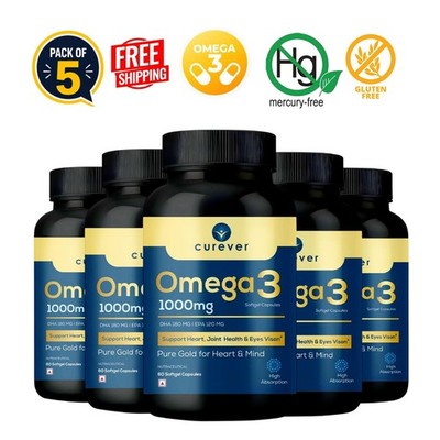 Cure.ver Omega 3 Fish Oil 1000mg DHA EPA 5x60 Caps