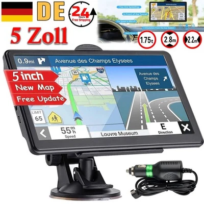 5 Zoll GPS Navigationsgerät Navi für Auto LKW PKW KFZ 8GB+128MB Europa Karten - Bild 1 von 4