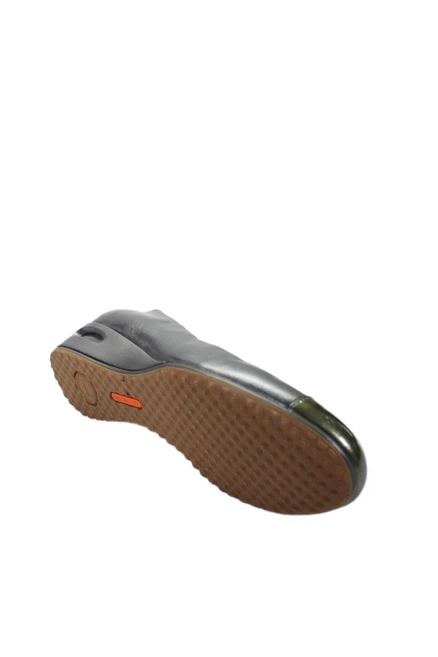 Cole Haan Womens Slip On Cap Toe Wedge Heel Pumps Silver Tone Leather Size 9B - Image 4 of 4