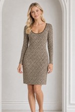 Banana Republic Leopard Print Sweater Dress Size XL Soft Stretch Fall Chic $149