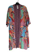 Chico s Folk Art Drama Kimono Duster S/M Vibr...