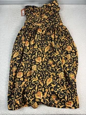 Rhode Dress Womens 6 Black Gold Selma Baroque Heart Strapless Midi Party Evening